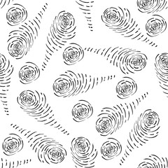 Wave hand drawn pattern on white background . Vector illustration. - 203778106