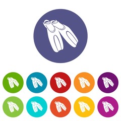 Black flippers for diving icon in simple style isolated on white background. Swimming and recreation symbol