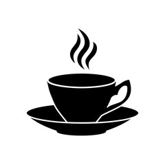 Coffee cup with saurcer and flavour vector icon