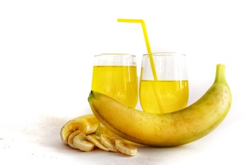 Original banana juise and vitamins drinking