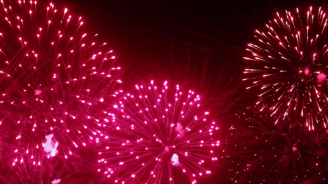 Colorful fireworks exploding in the night sky. Celebrations and events in bright colors.