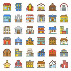 building construction, filled outline icon set 3/3