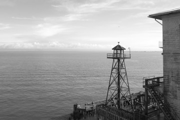 photo of the watch tower, Alcatraz, San Francisco, California
