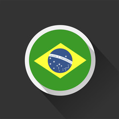 Brazil national flag on dark background.