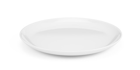 Empty white plate isolated on white - 3d rendering