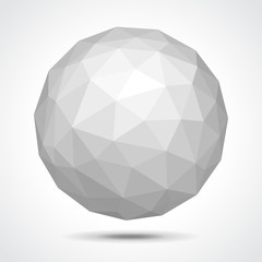 Low poly sphere isolated on white vector