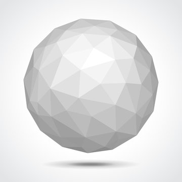 Low poly sphere isolated on white vector