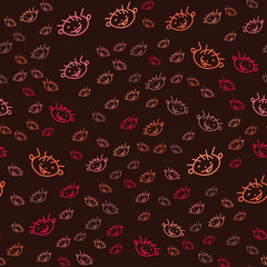Cotton fabric Seamless pattern with the face of a naughty boy.