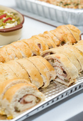 Venezuelan traditional food for christmas bread with jam olives and raisins baked at home