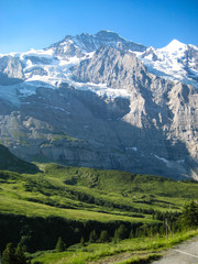 ユングフラウヨッホ行き登山列車からの風景