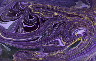 Marble abstract acrylic background. Violet marbling artwork texture. Marbled ripple pattern.