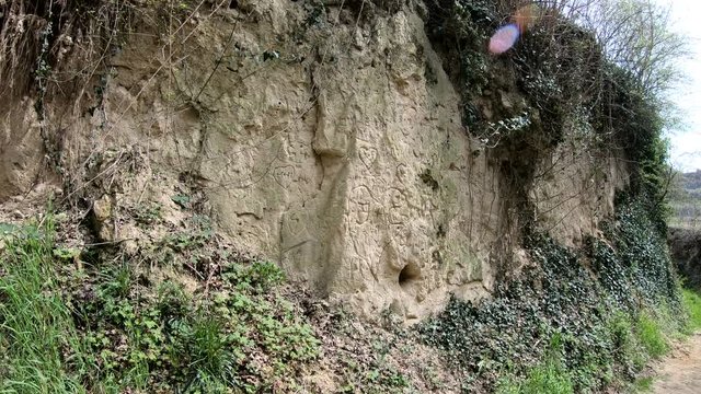 L&ouml;sshohlweg Eichgasse bei Bickensohl, Kaiserstuhl, Hohlweg, Strasse, Weinbau, Geologie, 4K