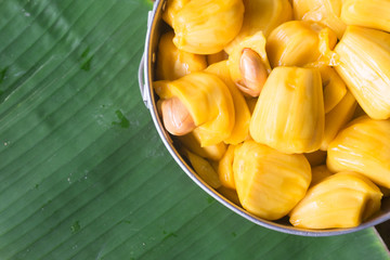 Fresh sweet yellow jackfruit ripe © Dontree