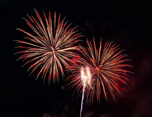 Abstract colored firework background used for overlay new year festival