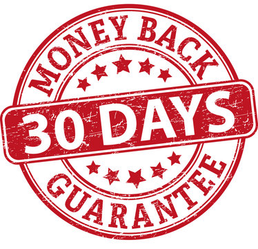 30 Days Money Back Guarantee Round Textured Rubber Stamp