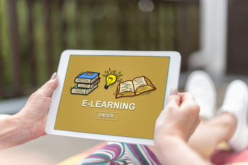 E-learning concept on a tablet