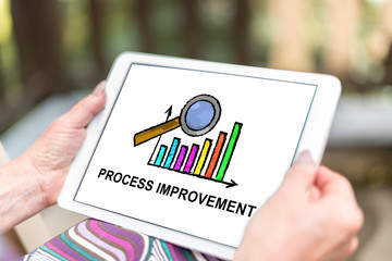 Process improvement concept on a tablet