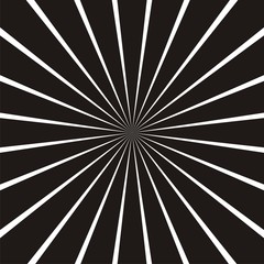 Abstract circular geometric shape. Black and white sun rays, beams element. Sunburst, starburst pattern. 