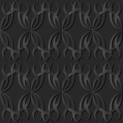 3D dark paper art Spiral Curve Cross Wave Vine