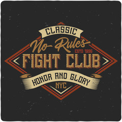 Vintage label design with lettering composition on dark background. T-shirt design.