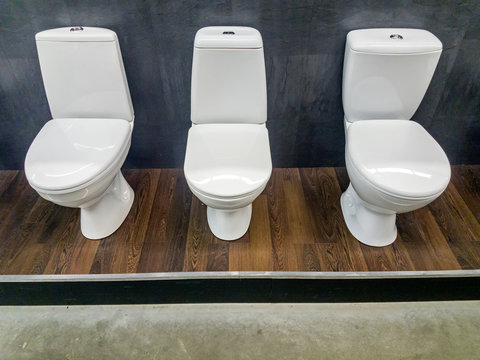 White toilet bowl in a bathroom