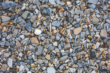 Image of pebble texture background. Pebble beach