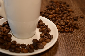 a cup of coffee on a saucer
