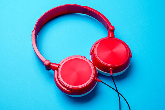 Photo of red headphones on top