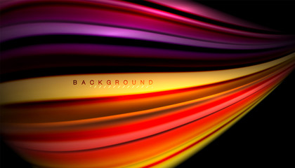Abstract wave lines fluid color stripes