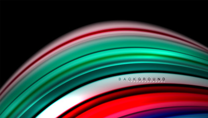 Abstract wave lines fluid color stripes
