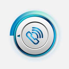 Phone button, call support idea, vector illustration