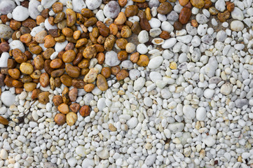 Brown and white gravel, nature background.