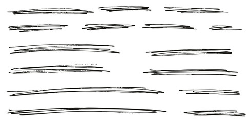 Pen Strokes Thin Line & Background Set 16