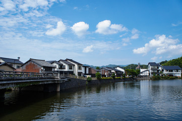 Fototapeta na wymiar 島根県松江城の城下町の風景