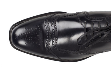 Top View of Black Leather Oxford Shoe