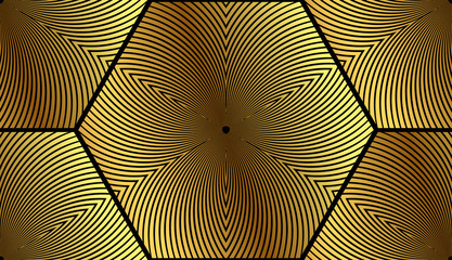 Seamless geometric golden Art Deco pattern. Vector fashion backdrop in vintage style