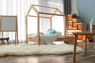 Modern child room interior setting. Idea for home design