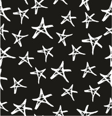 Obraz premium Pen Star Seamless Pattern & Background Freehand Set 01