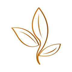 Isolated leaves silhouette