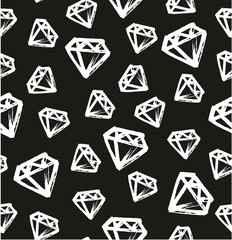 Pen Diamond Seamless Pattern & Background Freehand Set 01