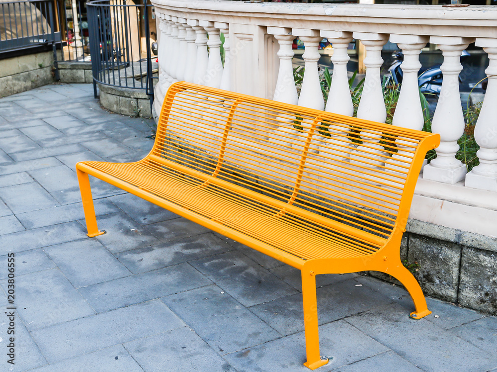 Wall mural Metal bench in the street of  Vico Equense. Italy