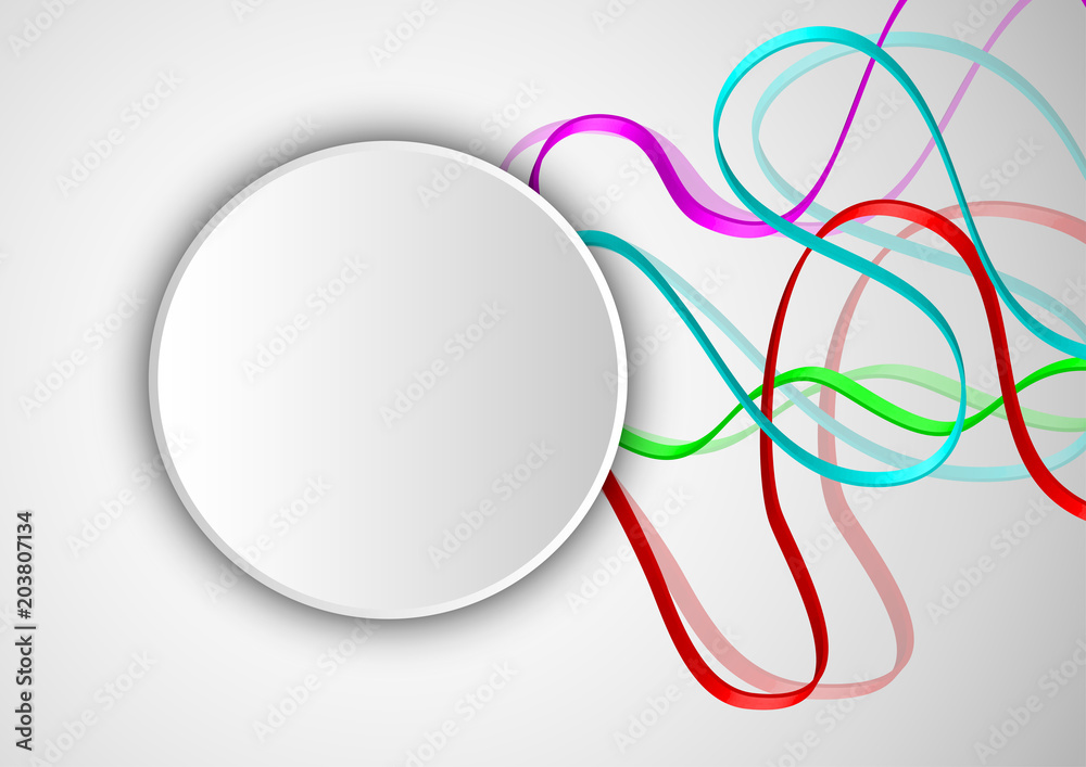 Wall mural abstract geometric design background with bright lines in 3d.