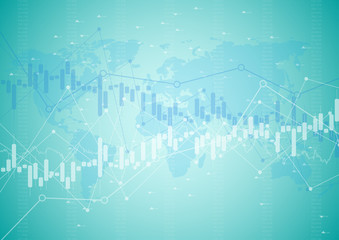 Financial data graph chart, vector illustration. Abstract background with graph chart finance. Business concept.