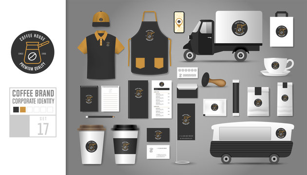 Corporate identity template Set 17. Logo concept for coffee shop, cafe, restaurant