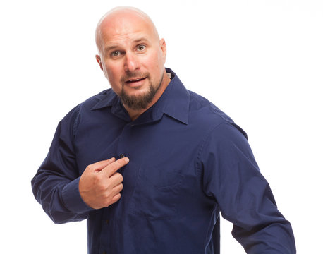 Man pointing at his chest. Stock Photo