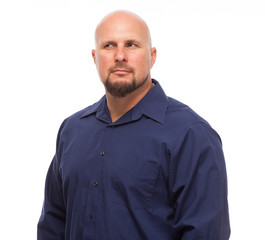 Handsome man looking suspicious.