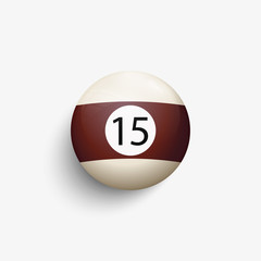 Billiard ball 15. Realistic vector illustration