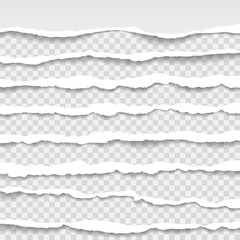 torn paper edges, seamless horizontally texture, vector isolated in space for advertising, banner of web page, border and header, print concept of illustration