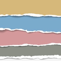 Fototapeta premium Torn paper background with space for text. Design illustration template vector for banner of web page, news feed, header label sheet. Card decoration element. Grunge texture of blank