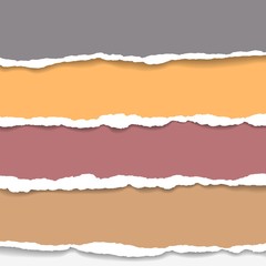 Fototapeta premium Torn paper background with space for text. Design illustration template vector for banner of web page, news feed, header label sheet. Card decoration element. Grunge texture of blank